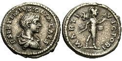 1 Денарий Римская империя (27BC-395) Серебро Гета (189-211)