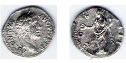 1 Денарий Римская империя (27BC-395) Серебро Антонин Пий  (86-161)