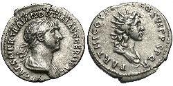 1 Денарий Римская империя (27BC-395) Серебро Траян (53-117)