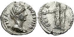 1 Денарий Римская империя (27BC-395) Серебро Фаустина Старшая(105-141)