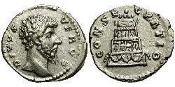 1 Денарий Римская империя (27BC-395) Серебро Луций Вер (130-169)