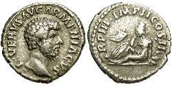 1 Денарий Римская империя (27BC-395) Серебро Луций Вер (130-169)
