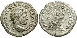 1 Денарий Римская империя (27BC-395) Серебро Каракалла (188-217)