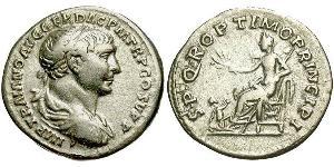 1 Денарий Римская империя (27BC-395) Серебро Траян (53-117)
