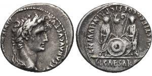 1 Денарий Римская империя (27BC-395) Серебро Октавиан Август (63BC- 14) 