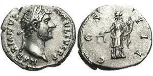 1 Денарий Римская империя (27BC-395) Серебро Адриан (76 - 138) 