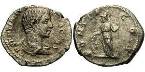 1 Денарий Римская империя (27BC-395) Серебро Гета (189-211)