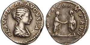 1 Денарий Римская империя (27BC-395) Серебро Fulvia Plautilla (189-212)