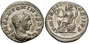 1 Денарий Римская империя (27BC-395) Серебро Гелиогабал (203-222)