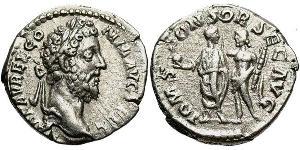 1 Денарий Римская империя (27BC-395) Серебро Коммод (161-192)