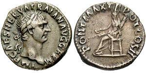 1 Денарий Римская империя (27BC-395) Серебро Траян (53-117)