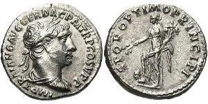 1 Денарий Римская империя (27BC-395) Серебро Траян (53-117)