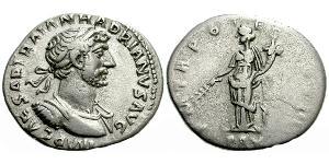 1 Денарий Римская империя (27BC-395) Серебро Адриан (76 - 138) 