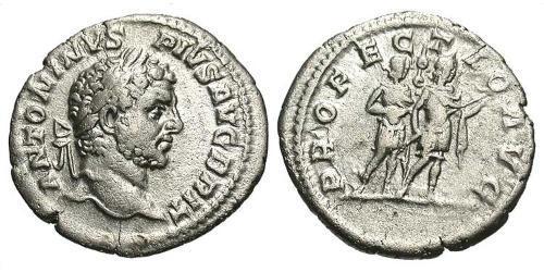1 Денарий Римская империя (27BC-395) Серебро Каракалла (188-217)
