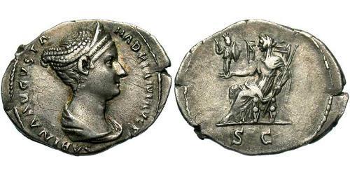 1 Денарий Римская империя (27BC-395) Серебро Вибия Сабина (83-137)