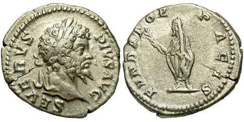 1 Денарий Римская империя (27BC-395) Серебро Септимий Север (145- 211)