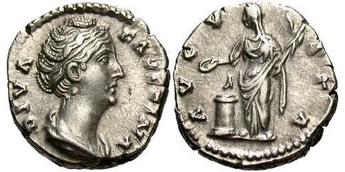 1 Денарий Римская империя (27BC-395) Серебро Фаустина Старшая(105-141)