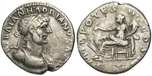 1 Денарий Римская империя (27BC-395) Серебро Адриан (76 - 138) 