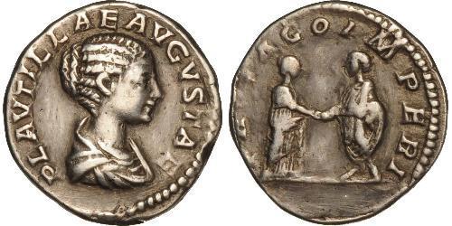 1 Денарий Римская империя (27BC-395) Серебро Fulvia Plautilla (189-212)