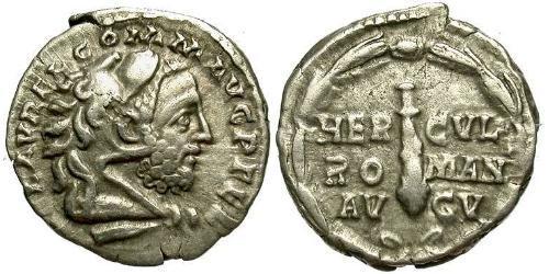 1 Денарий Римская империя (27BC-395) Серебро Коммод (161-192)