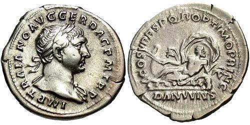 1 Денарий Римская империя (27BC-395) Серебро Траян (53-117)