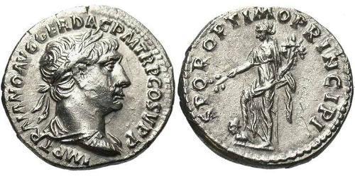 1 Денарий Римская империя (27BC-395) Серебро Траян (53-117)