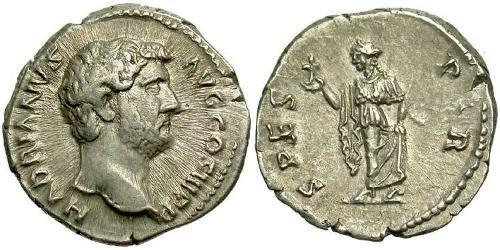 1 Денарий Римская империя (27BC-395) Серебро Адриан (76 - 138) 