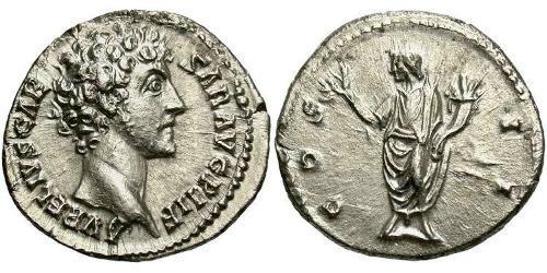 1 Денарий Римская империя (27BC-395) Серебро Марк Аврелий (121-180)