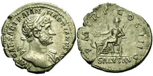 1 Денарий Римская империя (27BC-395) Серебро Адриан (76 - 138) 