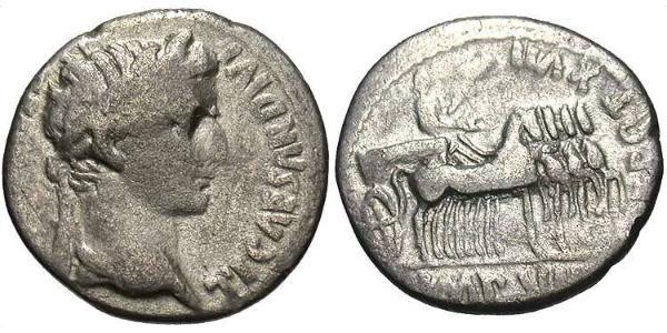 1 Денарий Римская империя (27BC-395) Серебро Тиберий Клавдий Нерон (42 BC-37)