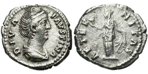 1 Денарий Римская империя (27BC-395) Серебро Фаустина Старшая(105-141)