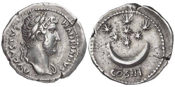 1 Денарий Римская империя (27BC-395) Серебро Адриан (76 - 138) 
