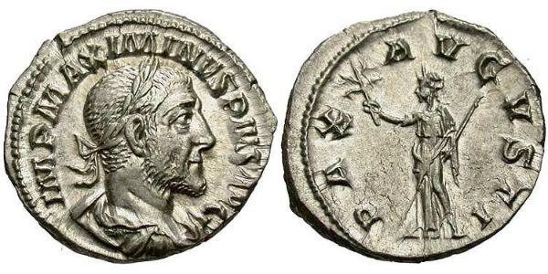 1 Денарий Римская империя (27BC-395) Серебро Максимин I (173-238)