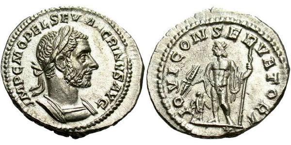 1 Денарий Римская империя (27BC-395) Серебро Макрин (165-218)