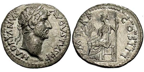 1 Денарий Римская империя (27BC-395) Серебро Адриан (76 - 138) 