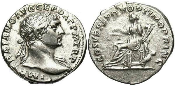 1 Денарий Римская империя (27BC-395) Серебро Траян (53-117)
