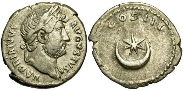 1 Денарий Римская империя (27BC-395) Серебро Адриан (76 - 138) 