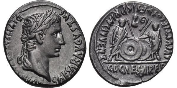 1 Денарий Римская империя (27BC-395) Серебро Октавиан Август (63BC- 14) 