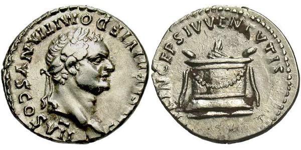 1 Денарий Римская империя (27BC-395) Серебро Домициан (51-96)
