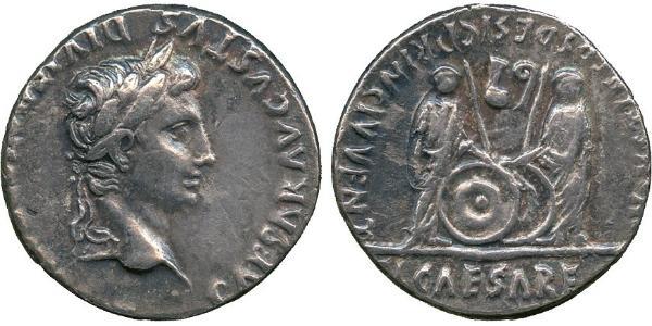 1 Денарий Римская империя (27BC-395) Серебро Октавиан Август (63BC- 14) 