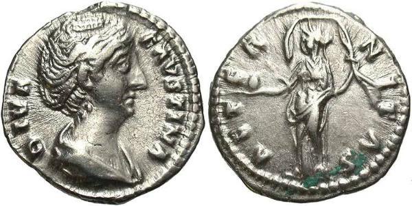 1 Денарий Римская империя (27BC-395) Серебро Фаустина Старшая(105-141)