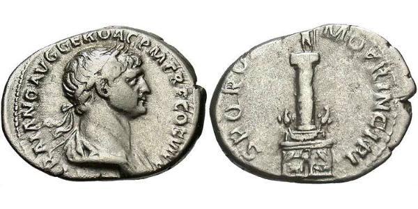 1 Денарий Римская империя (27BC-395) Серебро Траян (53-117)