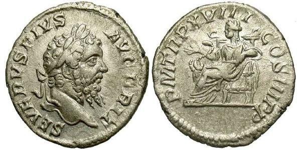 1 Денарий Римская империя (27BC-395) Серебро Септимий Север (145- 211)
