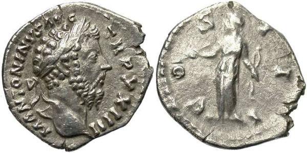 1 Денарий Римская империя (27BC-395) Серебро Марк Аврелий (121-180)