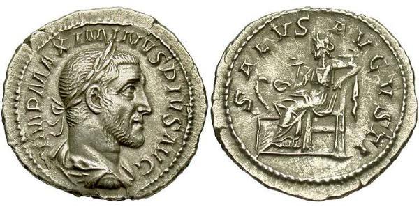 1 Денарий Римская империя (27BC-395) Серебро Максимин I (173-238)