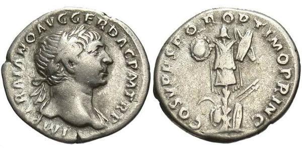 1 Денарий Римская империя (27BC-395) Серебро Траян (53-117)