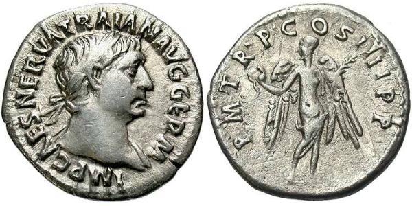 1 Денарий Римская империя (27BC-395) Серебро Траян (53-117)