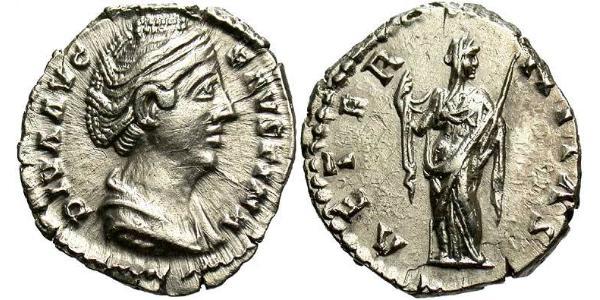 1 Денарий Римская империя (27BC-395) Серебро Фаустина Старшая(105-141)