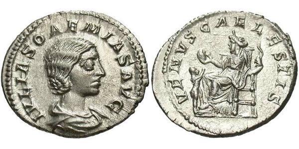 1 Денарий Римская империя (27BC-395) Серебро Julia Soaemias (180-222)
