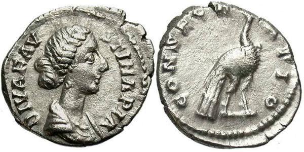 1 Денарий Римская империя (27BC-395) Серебро Фаустина II (130-175)